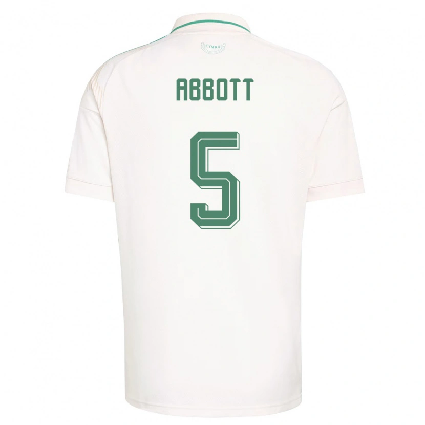 Danxen Men Wales George Abbott #5 White Brown Green Away Jersey 26-28 T-Shirt