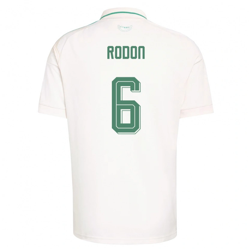 Danxen Men Wales Joe Rodon #6 White Brown Green Away Jersey 26-28 T-Shirt