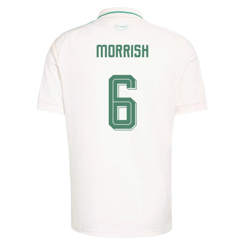 Danxen Men Wales Rhys Morrish #6 White Brown Green Away Jersey 26-28 T-Shirt