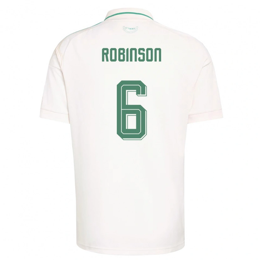 Danxen Men Wales Milo Robinson #6 White Brown Green Away Jersey 26-28 T-Shirt