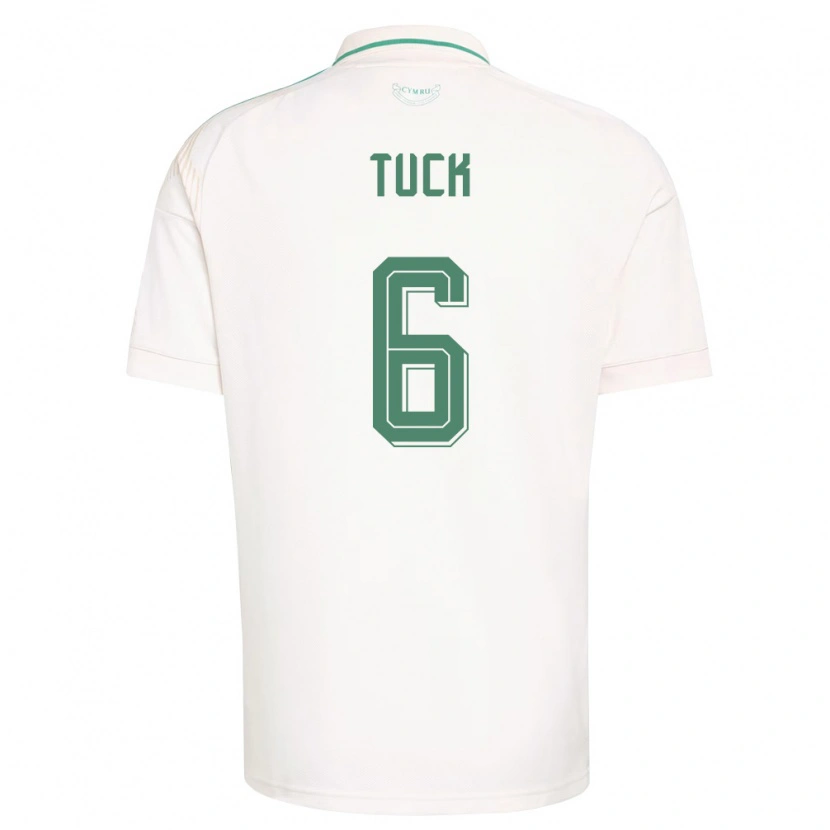 Danxen Men Wales Alfie Tuck #6 White Brown Green Away Jersey 26-28 T-Shirt