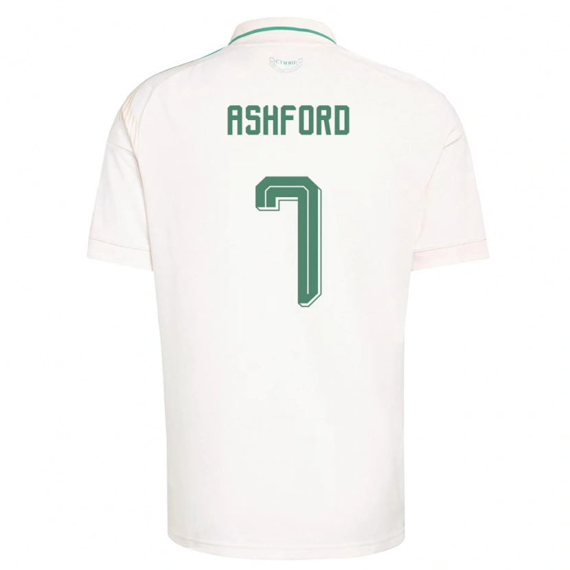Danxen Men Wales Cian Ashford #7 White Brown Green Away Jersey 26-28 T-Shirt