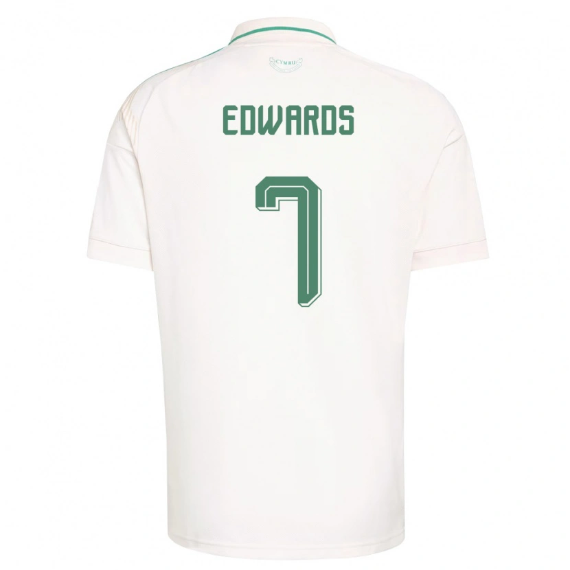 Danxen Men Wales Oliver Edwards #7 White Brown Green Away Jersey 26-28 T-Shirt