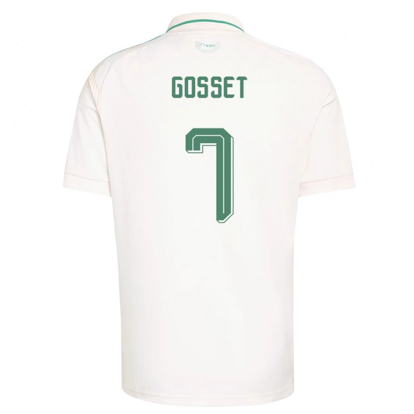Danxen Men Wales Danny Gosset #7 White Brown Green Away Jersey 26-28 T-Shirt