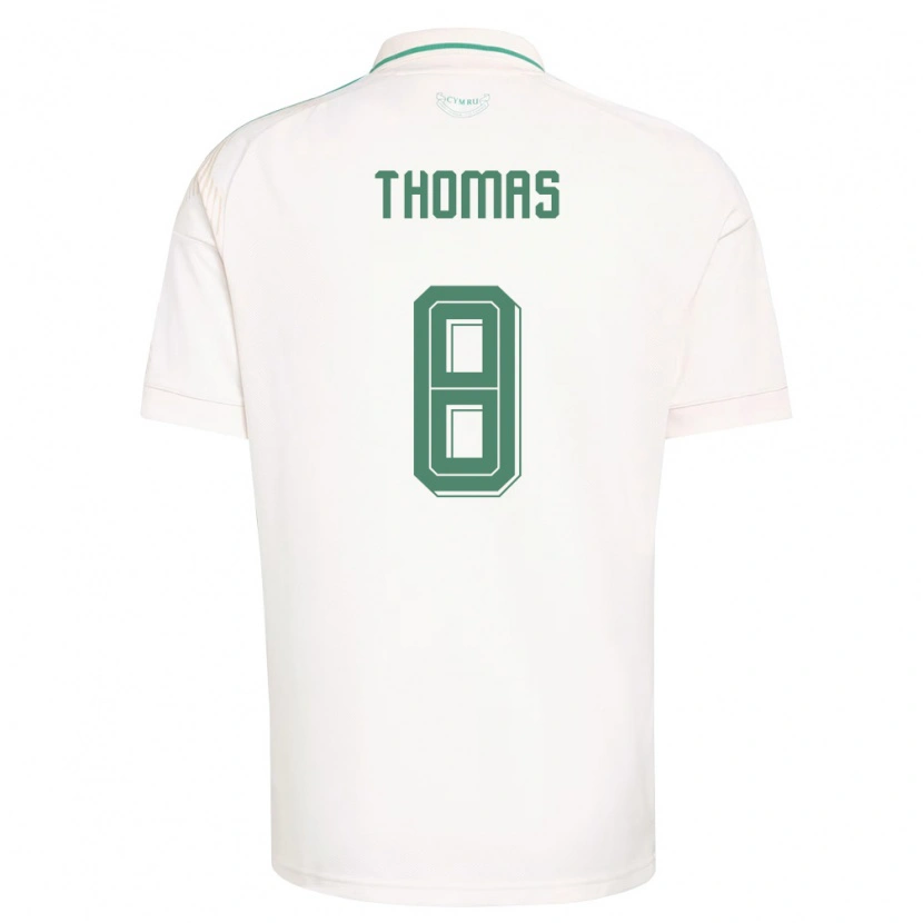 Danxen Men Wales Isaac Thomas #8 White Brown Green Away Jersey 26-28 T-Shirt