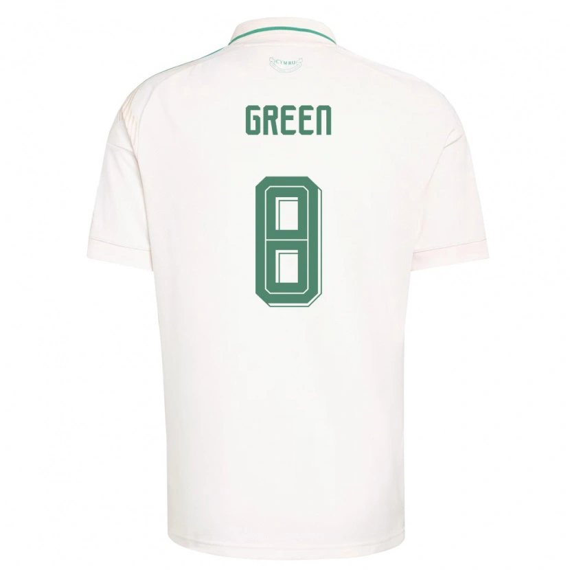 Danxen Men Wales Clayton Green #8 White Brown Green Away Jersey 26-28 T-Shirt