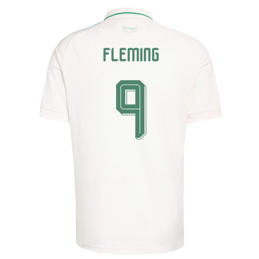 Danxen Men Wales Cole Fleming #9 White Brown Green Away Jersey 26-28 T-Shirt
