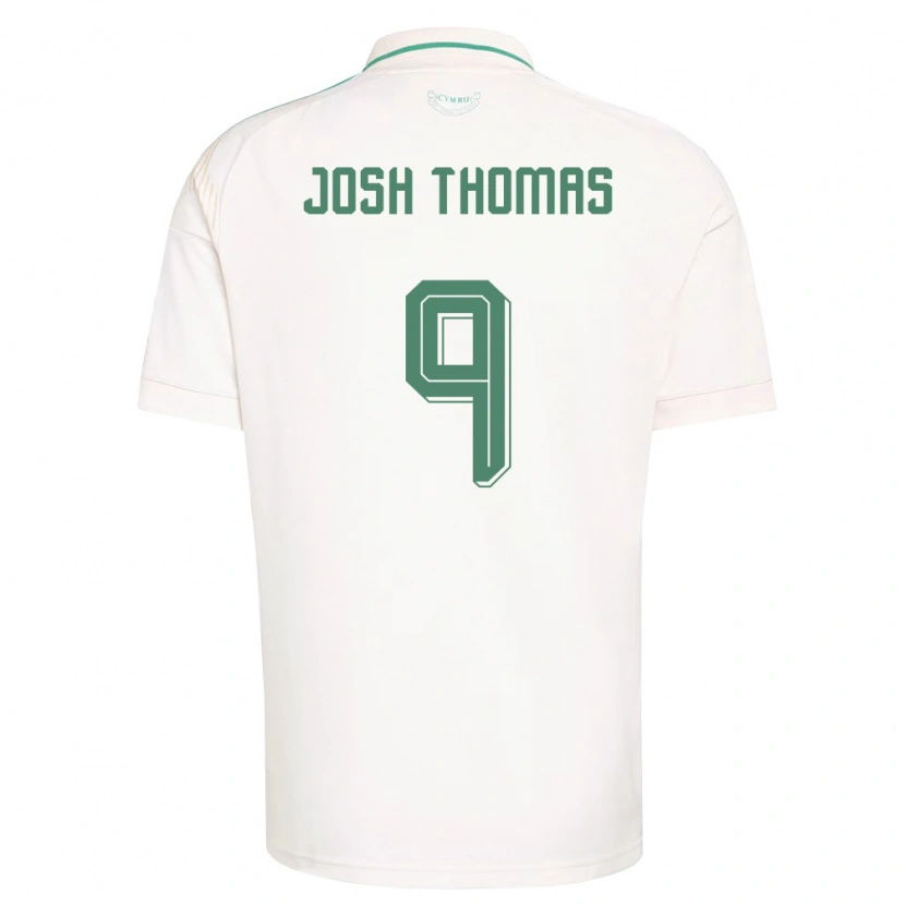 Danxen Men Wales Josh Thomas #9 White Brown Green Away Jersey 26-28 T-Shirt