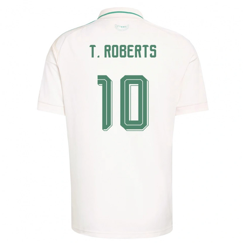 Danxen Men Wales Tyler Roberts #10 White Brown Green Away Jersey 26-28 T-Shirt