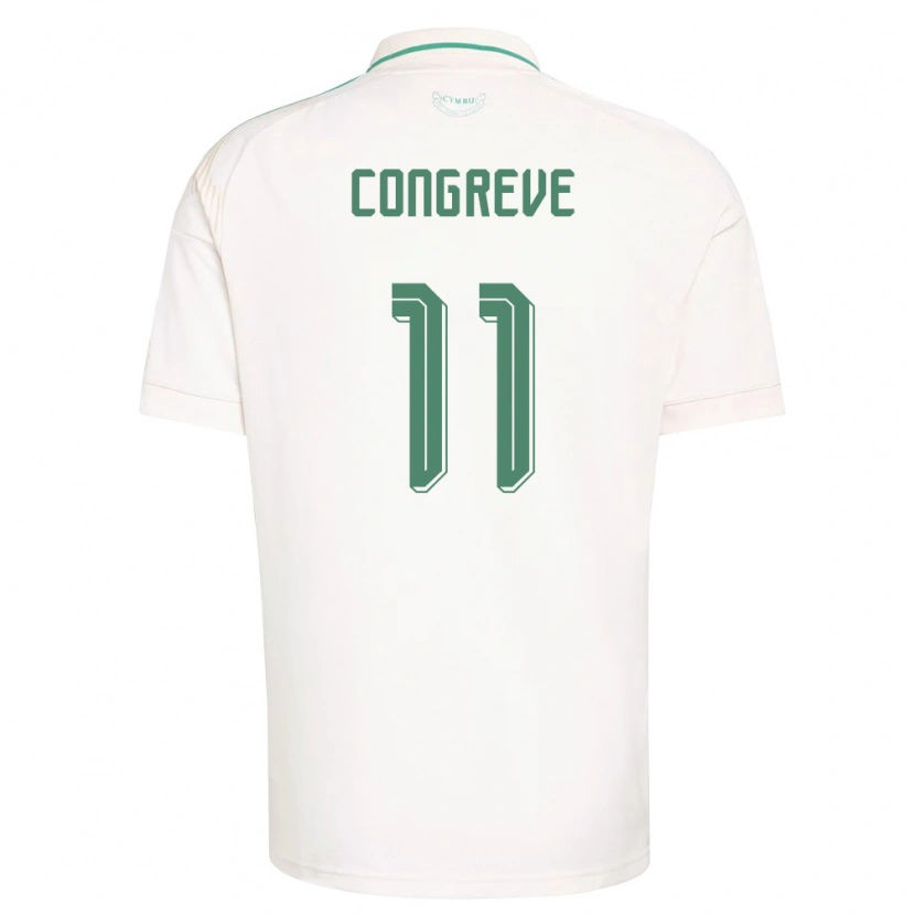 Danxen Men Wales Cameron Congreve #11 White Brown Green Away Jersey 26-28 T-Shirt