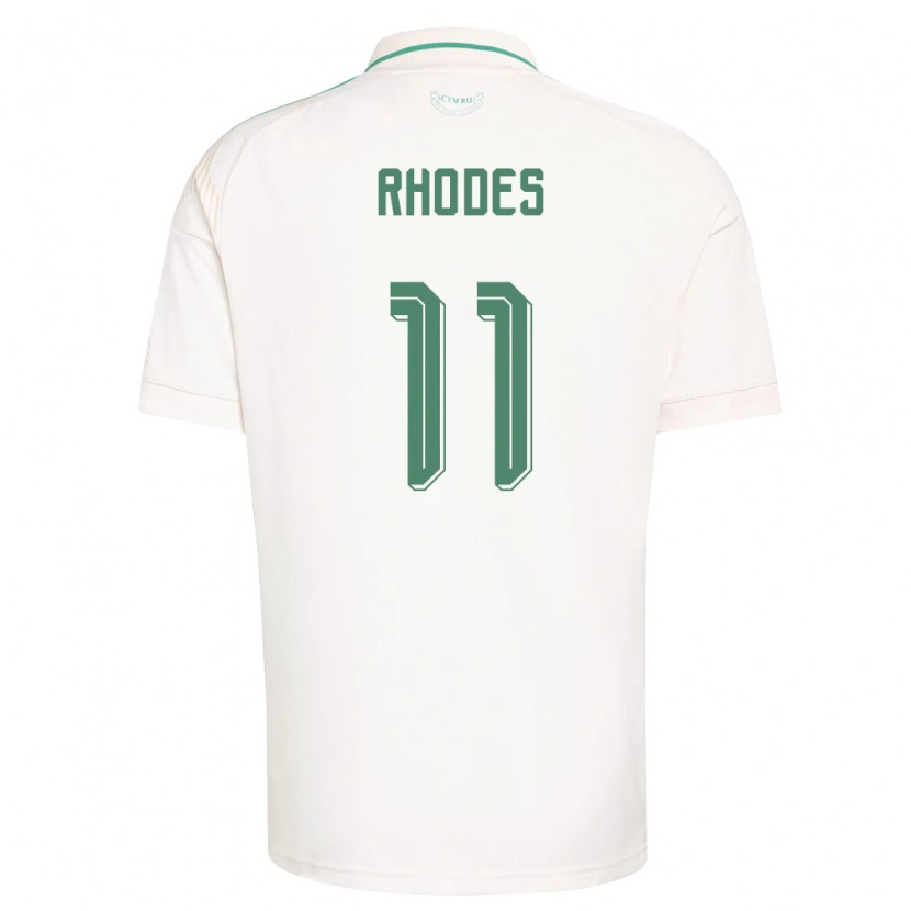 Danxen Men Wales Kai Rhodes #11 White Brown Green Away Jersey 26-28 T-Shirt
