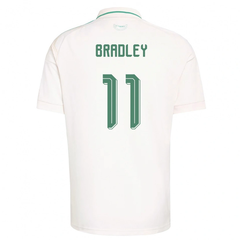 Danxen Men Wales Sion Bradley #11 White Brown Green Away Jersey 26-28 T-Shirt