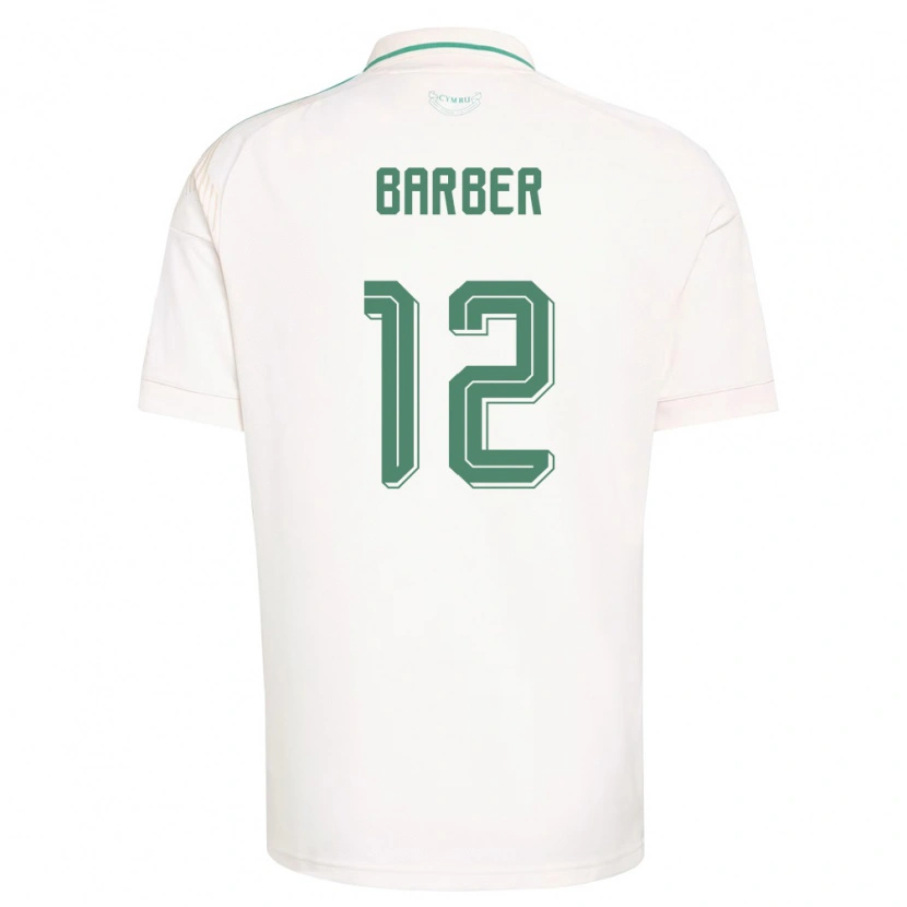 Danxen Men Wales Finlay Barber #12 White Brown Green Away Jersey 26-28 T-Shirt