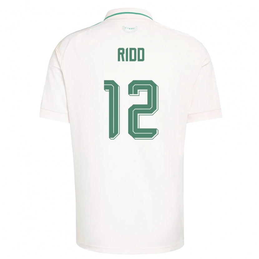 Danxen Men Wales Lewis Ridd #12 White Brown Green Away Jersey 26-28 T-Shirt