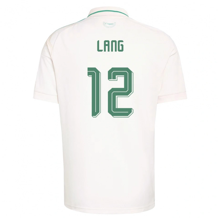 Danxen Men Wales Alex Lang #12 White Brown Green Away Jersey 26-28 T-Shirt