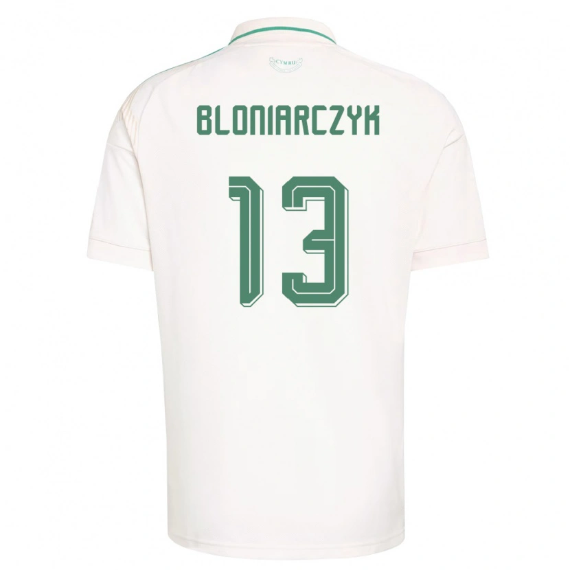 Danxen Men Wales Kaven Bloniarczyk #13 White Brown Green Away Jersey 26-28 T-Shirt