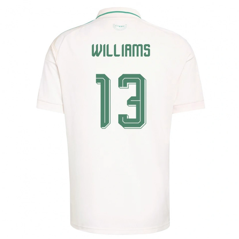 Danxen Men Wales Max Williams #13 White Brown Green Away Jersey 26-28 T-Shirt