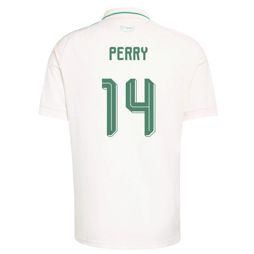 Danxen Men Wales Harlan Perry #14 White Brown Green Away Jersey 26-28 T-Shirt