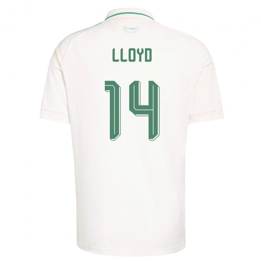 Danxen Men Wales Oliver Lloyd #14 White Brown Green Away Jersey 26-28 T-Shirt