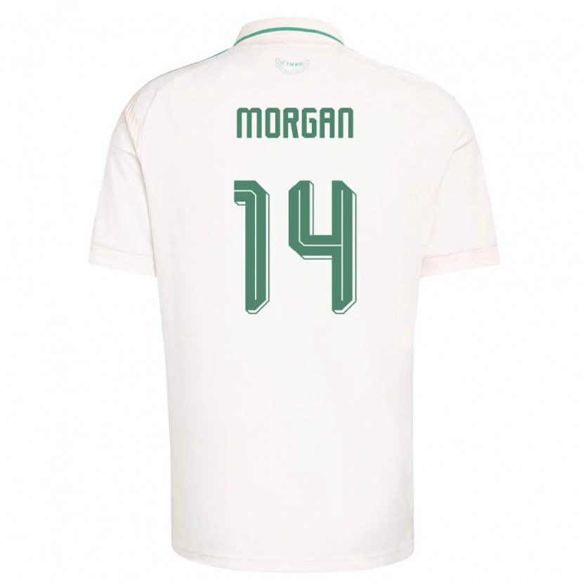 Danxen Men Wales George Morgan #14 White Brown Green Away Jersey 26-28 T-Shirt