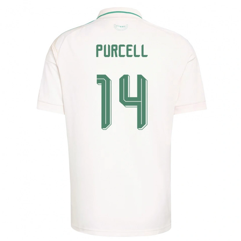 Danxen Men Wales Benjamin Purcell #14 White Brown Green Away Jersey 26-28 T-Shirt