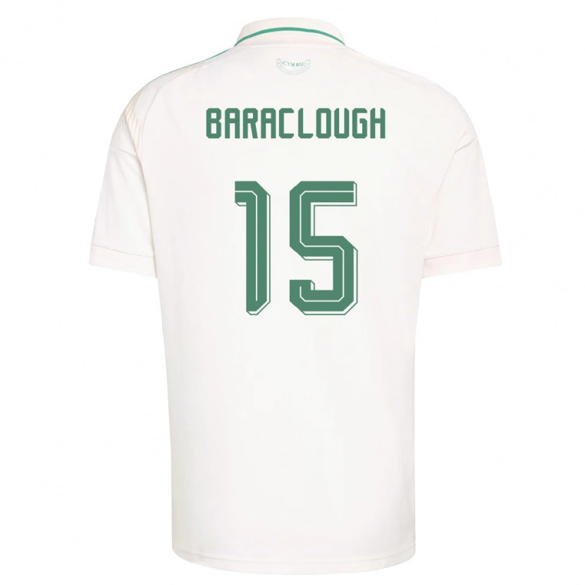 Danxen Men Wales Freddie Baraclough #15 White Brown Green Away Jersey 26-28 T-Shirt