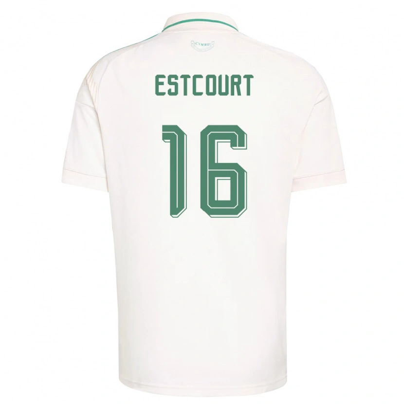 Danxen Men Wales Charlotte Estcourt #16 White Brown Green Away Jersey 26-28 T-Shirt