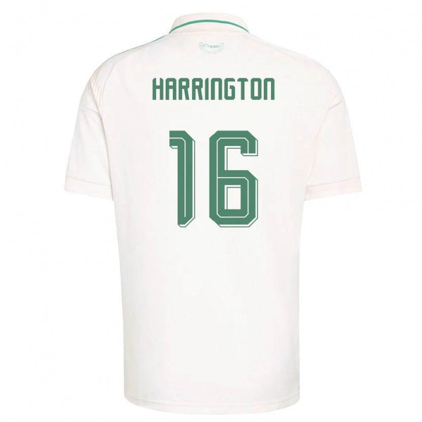 Danxen Men Wales Ryan Harrington #16 White Brown Green Away Jersey 26-28 T-Shirt