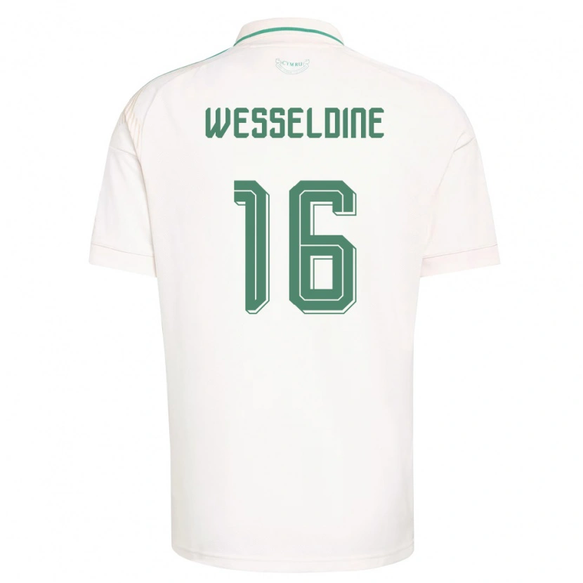 Danxen Men Wales Charlie Wesseldine #16 White Brown Green Away Jersey 26-28 T-Shirt