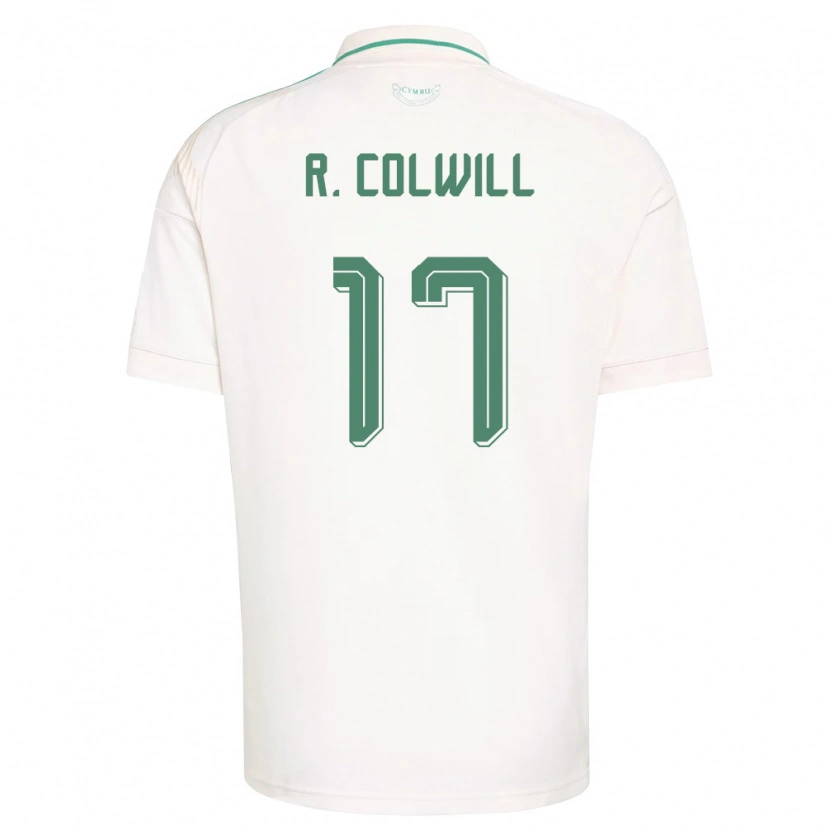 Danxen Men Wales Rubin Colwill #17 White Brown Green Away Jersey 26-28 T-Shirt