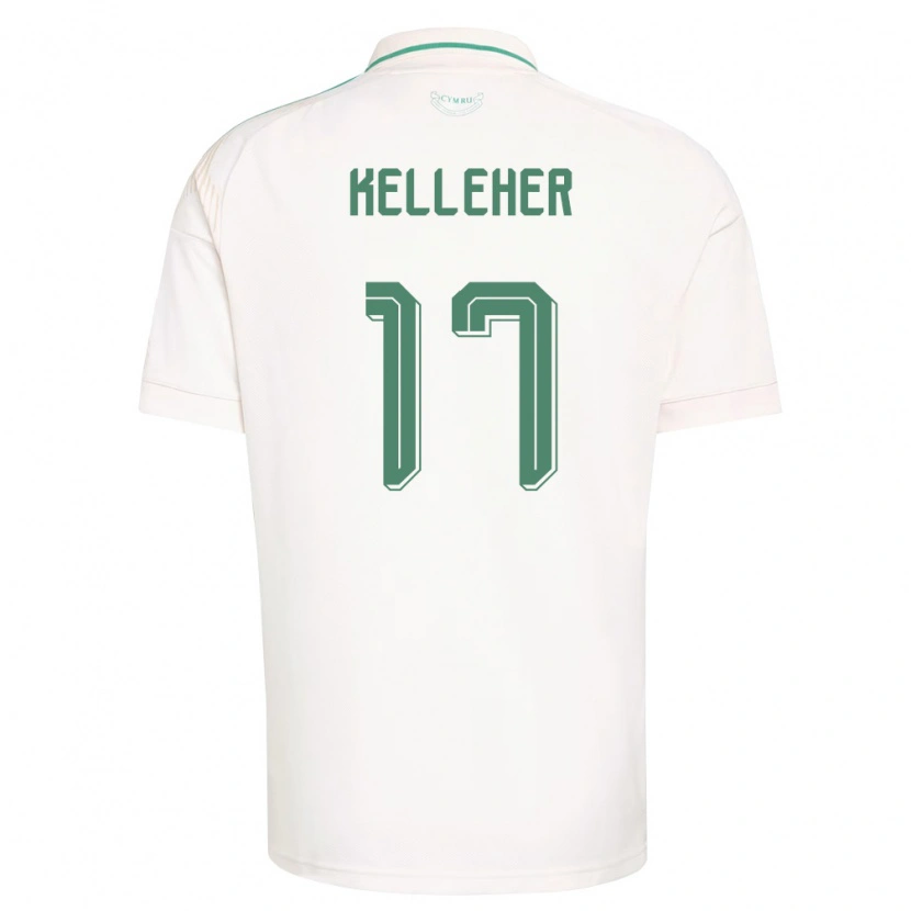 Danxen Men Wales Leo Kelleher #17 White Brown Green Away Jersey 26-28 T-Shirt