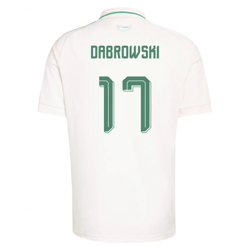 Danxen Men Wales Damian Dabrowski #17 White Brown Green Away Jersey 26-28 T-Shirt