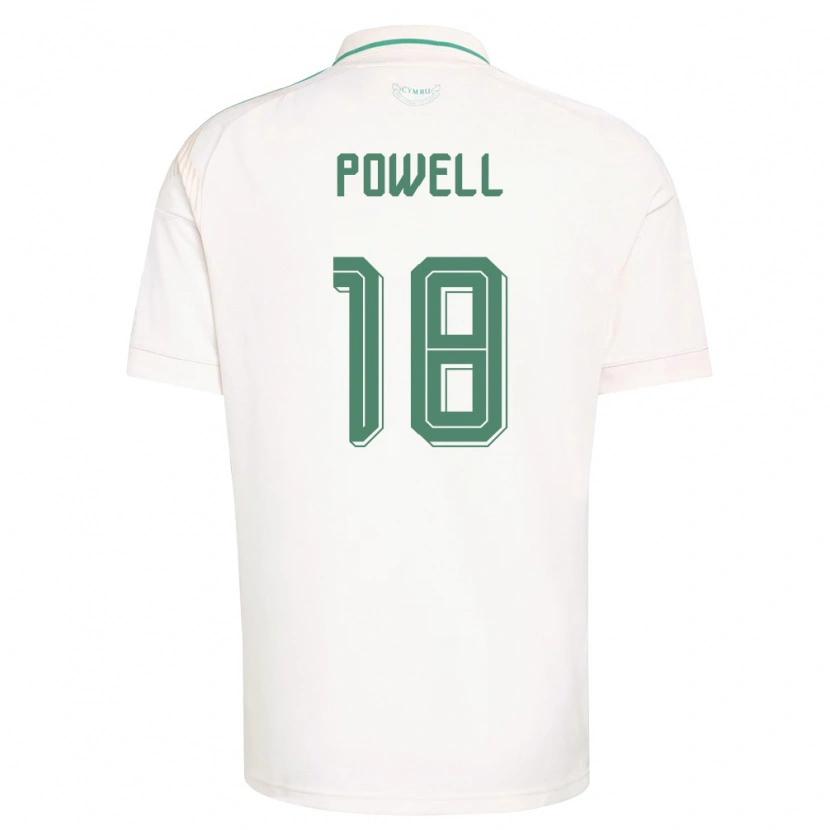 Danxen Men Wales Ella Powell #18 White Brown Green Away Jersey 26-28 T-Shirt
