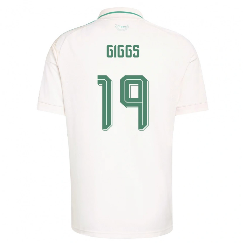 Danxen Men Wales Zach Giggs #19 White Brown Green Away Jersey 26-28 T-Shirt