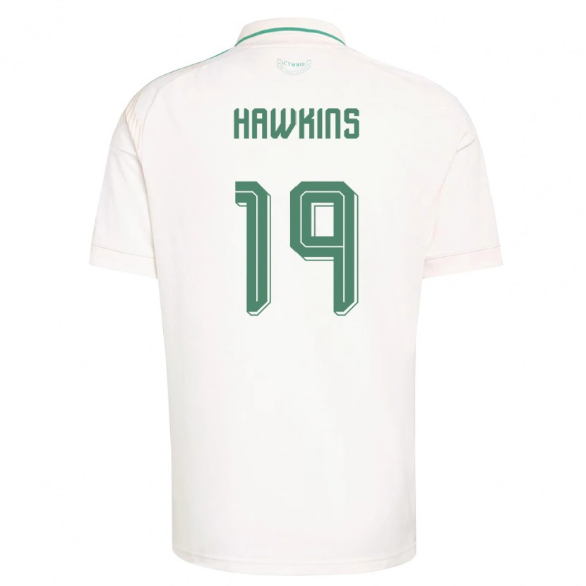 Danxen Men Wales Max Hawkins #19 White Brown Green Away Jersey 26-28 T-Shirt