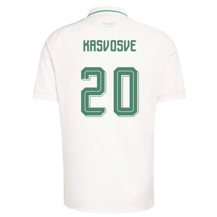 Danxen Men Wales Henry Kasvosve #20 White Brown Green Away Jersey 26-28 T-Shirt