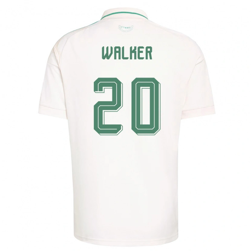 Danxen Men Wales Alfie Walker #20 White Brown Green Away Jersey 26-28 T-Shirt