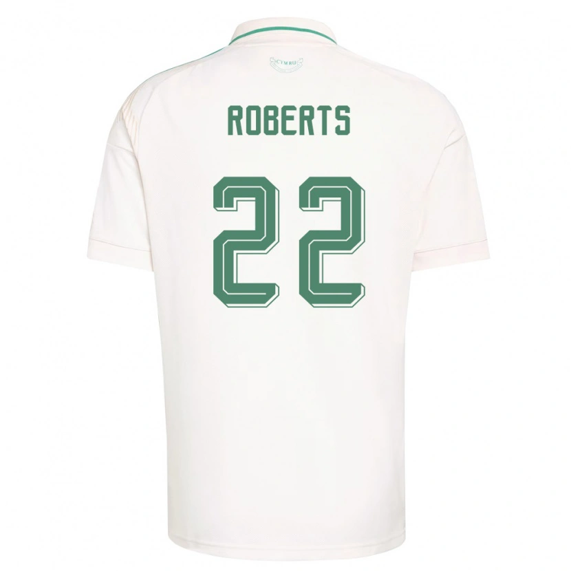 Danxen Men Wales Lucas Roberts #22 White Brown Green Away Jersey 26-28 T-Shirt