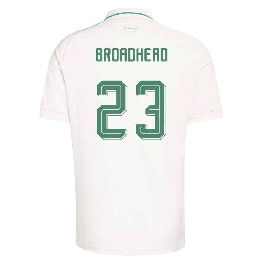 Danxen Men Wales Nathan Broadhead #23 White Brown Green Away Jersey 26-28 T-Shirt