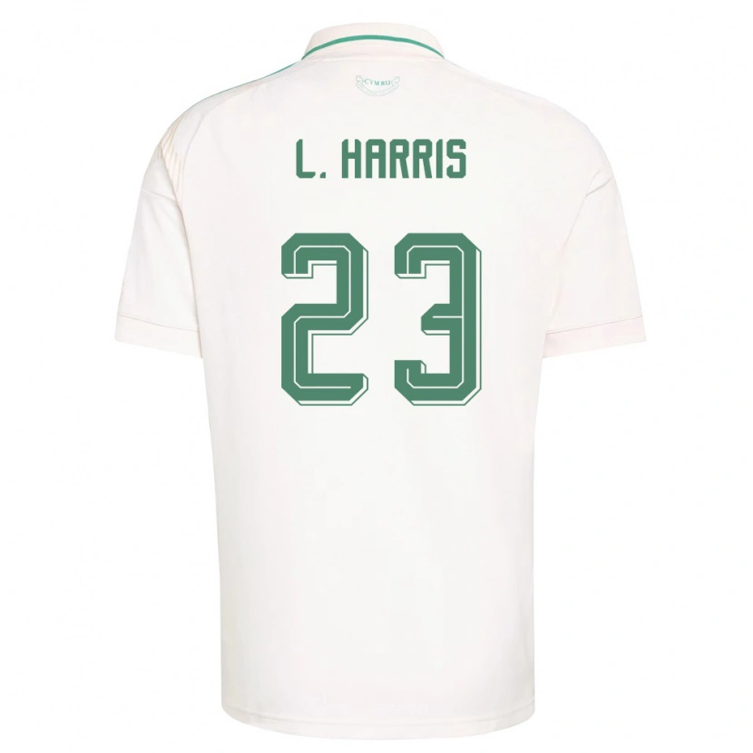 Danxen Men Wales Luke Harris #23 White Brown Green Away Jersey 26-28 T-Shirt