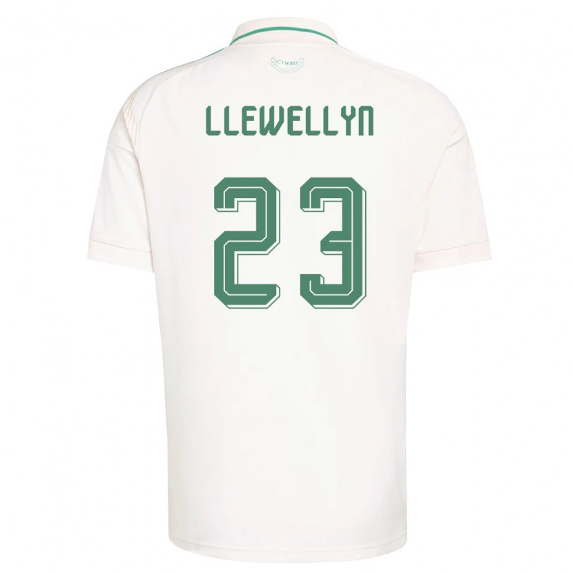 Danxen Men Wales Ffion Llewellyn #23 White Brown Green Away Jersey 26-28 T-Shirt
