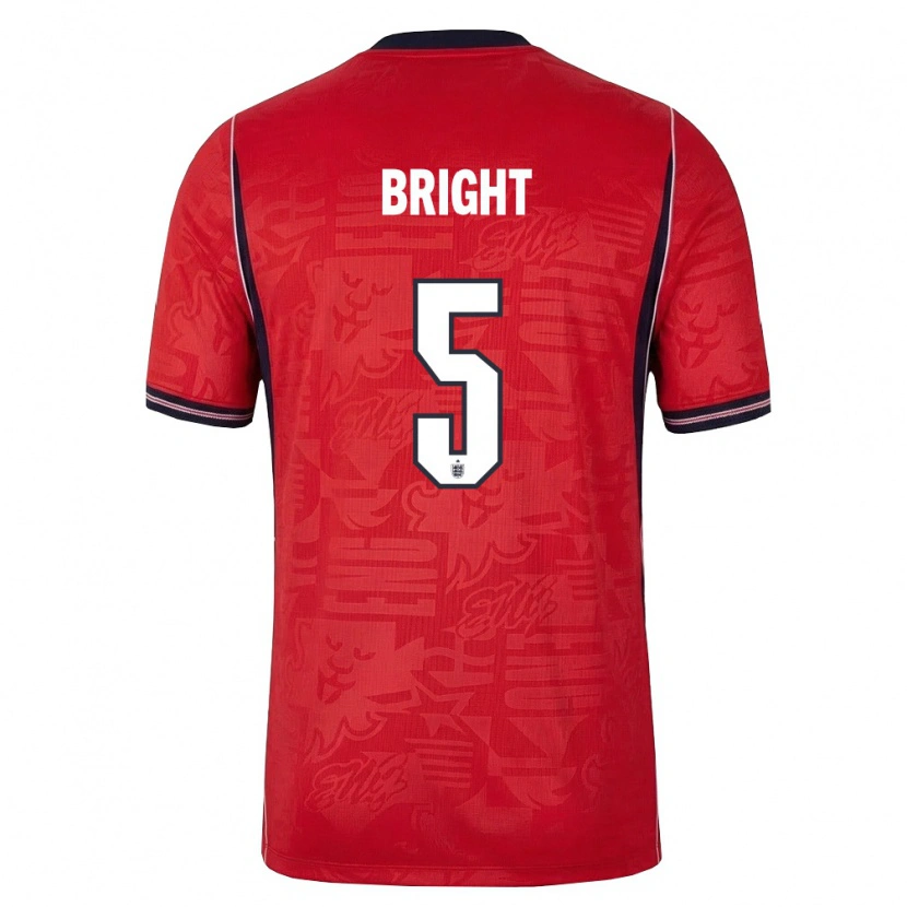 Danxen Men England Millie Bright #5 Red Navy White Away Jersey 26-28 T-Shirt