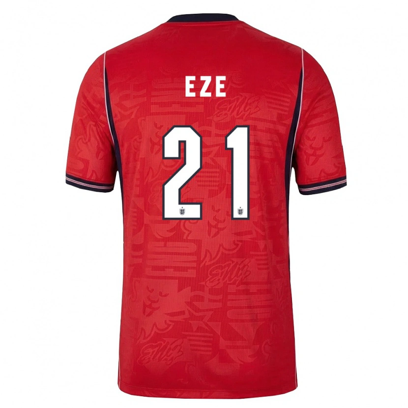Danxen Men England Eberechi Eze #21 Red Navy White Away Jersey 26-28 T-Shirt