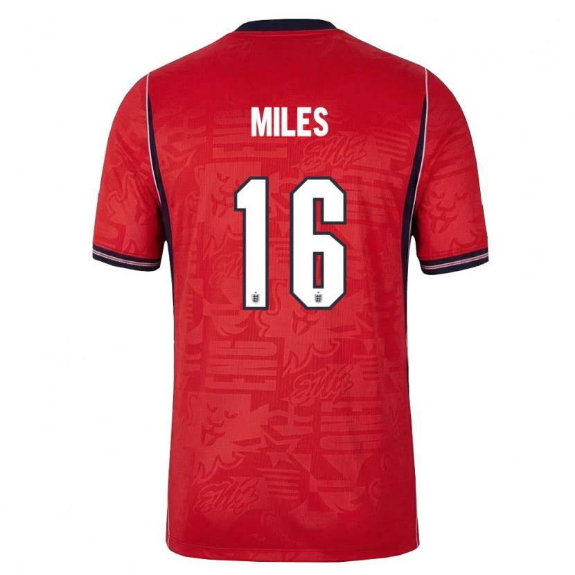 Danxen Men England Harrison Miles #16 Red Navy White Away Jersey 26-28 T-Shirt