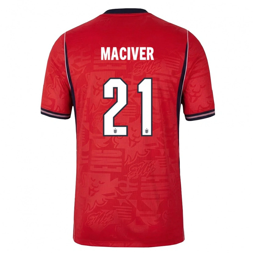Danxen Men England Sandy Maciver #21 Red Navy White Away Jersey 26-28 T-Shirt