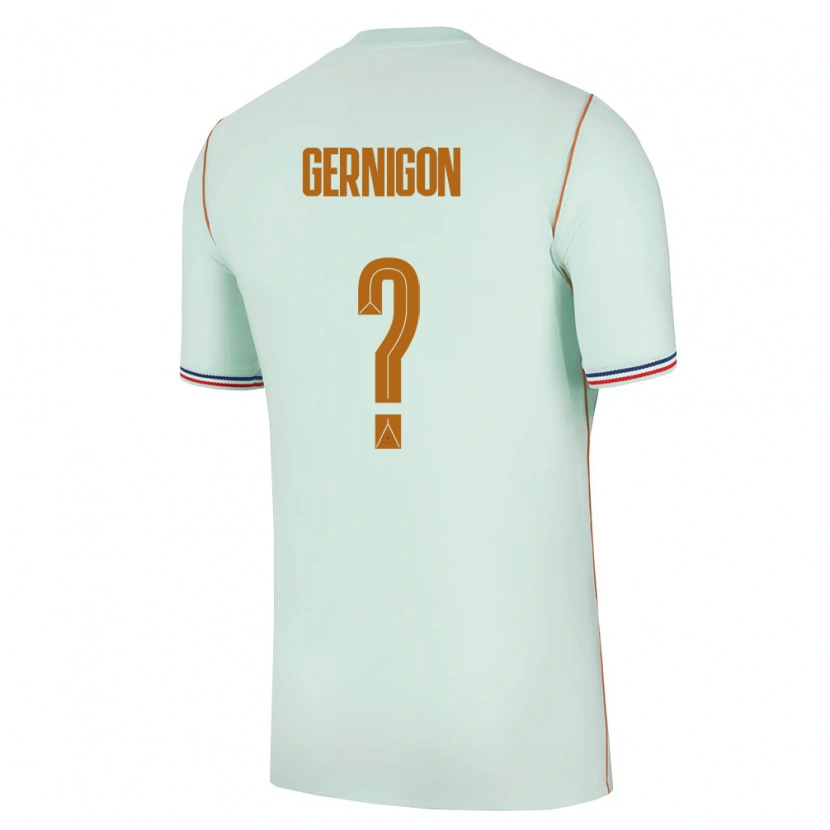 Danxen Men France Maël Gernigon #0 Green Gold Away Jersey 26-28 T-Shirt