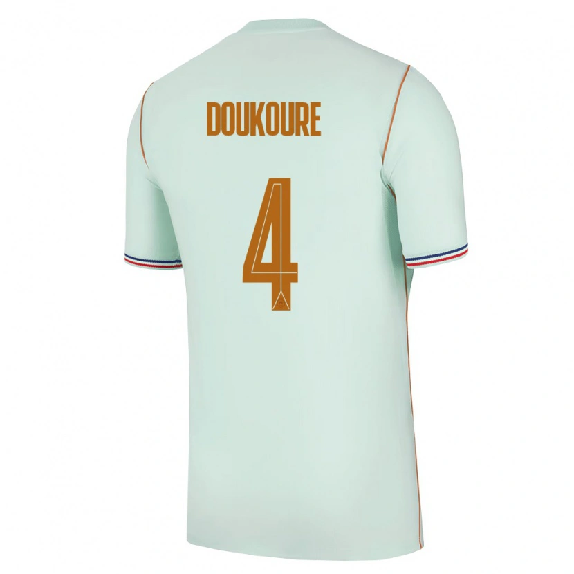 Danxen Men France Ismael Doukoure #4 Green Gold Away Jersey 26-28 T-Shirt