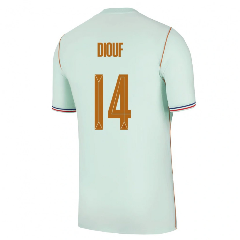 Danxen Men France Andy Diouf #14 Green Gold Away Jersey 26-28 T-Shirt