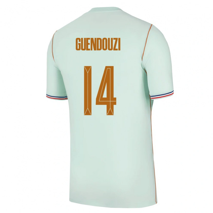 Danxen Men France Matteo Guendouzi #14 Green Gold Away Jersey 26-28 T-Shirt