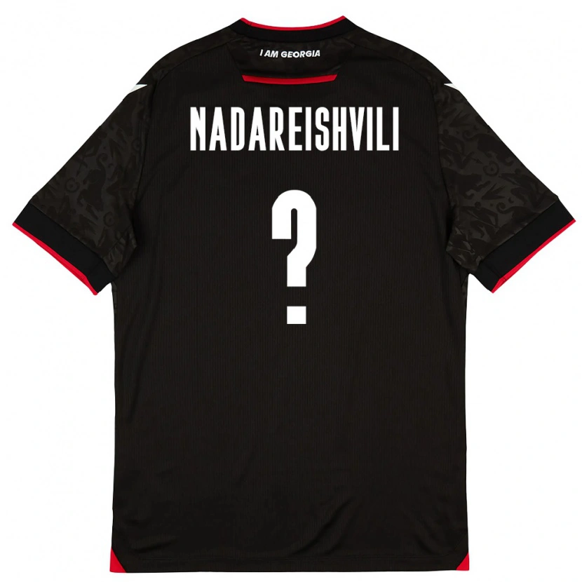 Danxen Men Georgia Gia Nadareishvili #0 Black White Red Away Jersey 26-28 T-Shirt